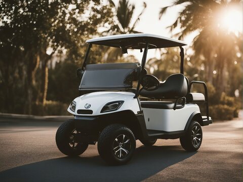 golf cart on golf course
