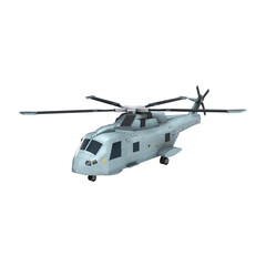 military helicopter isolated on white