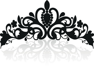 Illustration of a female wedding diadem, crown, Silhouette crown vector, Queen crown vector  © A B D U L B A S I T
