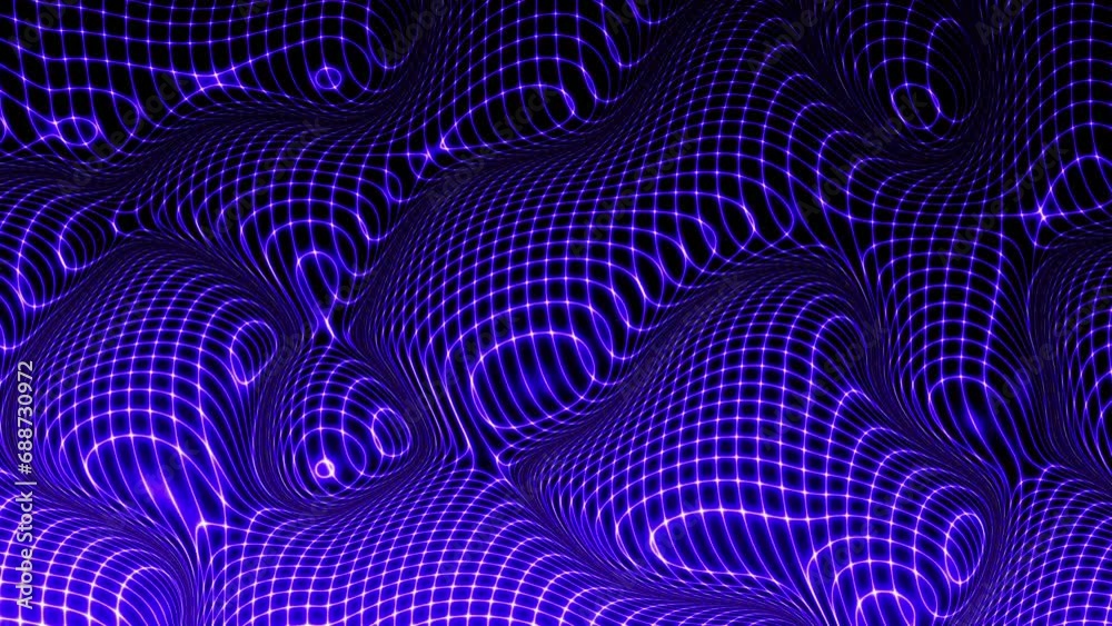 Fototapete technology digital wave background concept. beautiful motion waving dots texture with glowing lines.