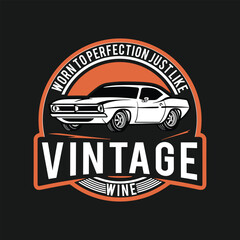Vantage car t-shirt design, Classic car poster with typography.