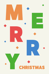 Christmas greeting card with geometric elements. Vector illustration