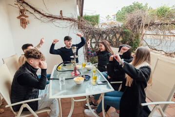 Group of friends having fun together