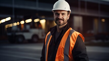 A male worker who is dressed for work