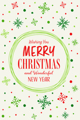 Hand drawn Christmas snowflakes. Greeting card concept. Vector illustration