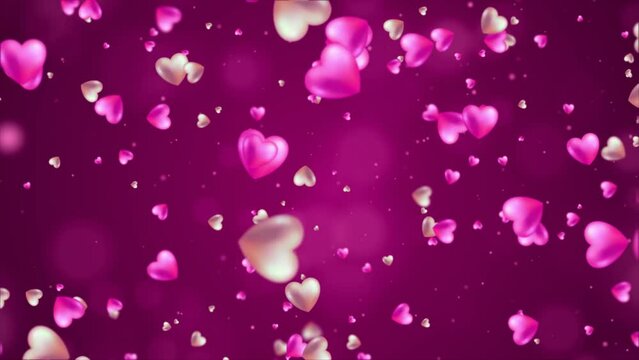 Valentine day love icon love particle romantic heart engagement wedding event 4k background loop