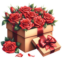 red rose gift box