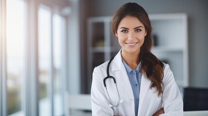 A picture of a young doctor who is beautiful and writing a prescription