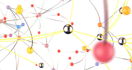Abstract technology futuristic network - fantasy plexus background. 3D rendering