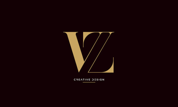 Alphabet letters VZ or ZV logo monogram icon