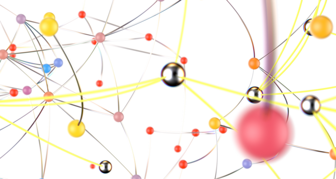 Abstract technology futuristic network - fantasy plexus background. 3D rendering