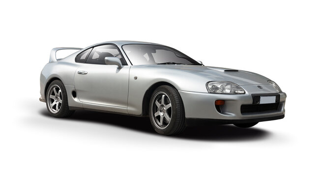 Toyota Supra sport car isolated on white background