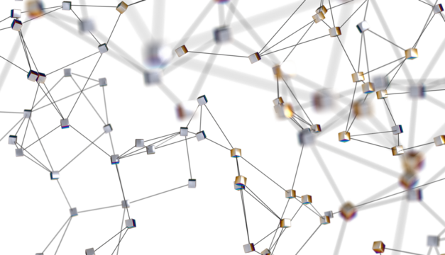 Abstract 3d rendering of network concept. Modern background. Futuristic shape with spheres and lines. Design for poster, cover,