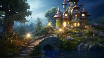 enchanting childhood memories: dreamy background with whimsical elements, ideal for nostalgic or fairy tale concepts