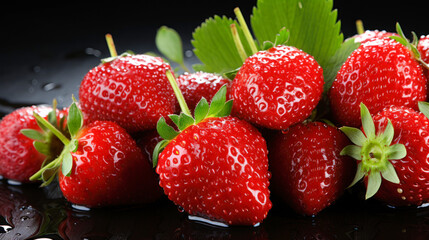 Red and juicy strawberry bunch - Powered by Adobe
