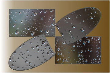 Multiple rain drop patterns on a metallic 3d surface - MP37