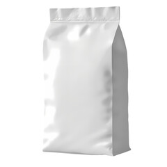Blank white paper bag package isolated on transparent background