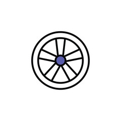 Obraz premium Car Wheel icon design with white background stock illustration