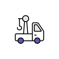 Tow Truck icon design with white background stock illustration