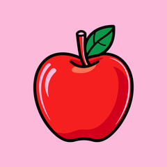 Vector illustration of apple fruit cartoon style flat icon illustration
