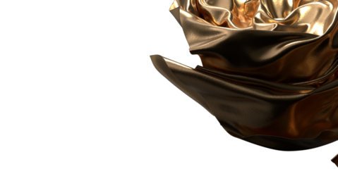 Intricate Luster: Abstract 3D Gold Cloth Illustration with Delicate Details
