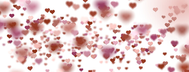  Red heart love confettis. Valentine's day falling