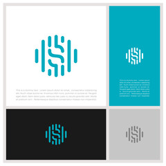 Obraz premium Initials S logo design. Initial Letter Logo. Innovative high tech logo template.