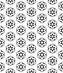 Black and white seamless abstract pattern. Background and backdrop. Grayscale ornamental design. Mosaic ornaments. Vector graphic illustration. EPS10.