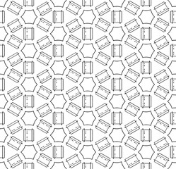 Black and white seamless abstract pattern. Background and backdrop. Grayscale ornamental design. Mosaic ornaments. Vector graphic illustration. EPS10.