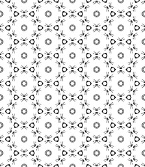Black and white seamless abstract pattern. Background and backdrop. Grayscale ornamental design. Mosaic ornaments. Vector graphic illustration. EPS10.