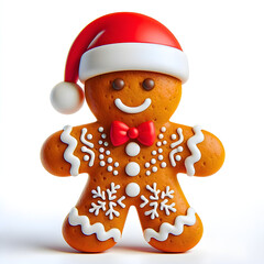 Christmas Gingerbread Man Cookie Cutout Festival white or transparent background, png 