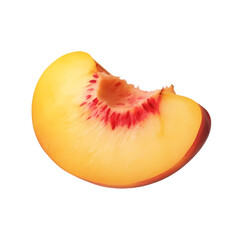 Peach fruit slices isolated on transparent background