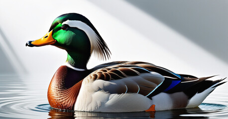 beautiful duck swimming