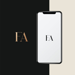 FA logo design vector image