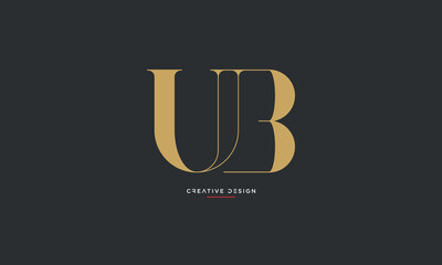 Alphabet letters UB or BU logo monogram