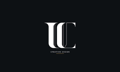 UC or CU Alphabet letters icon logo