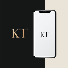 KT logo design vector image