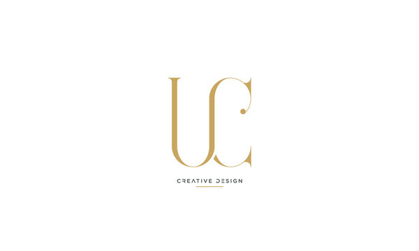 UC or CU Alphabet letters icon logo