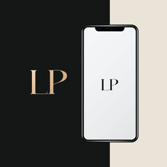 LP logo design vector image