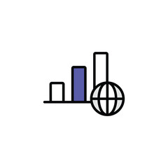 World Wide Growth icon design with white background stock illustration
