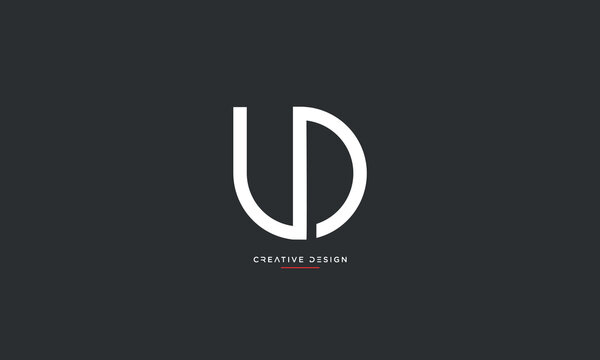 Alphabet letters icon logo UD or DU