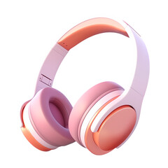 Pink headphones isolated on transparent background