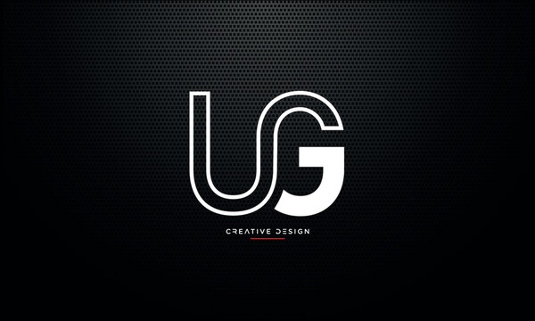 Alphabet letters UG or GU logo monogram