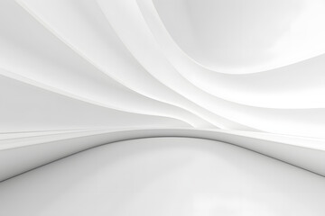 Abstract white curved architecture design with smooth lines