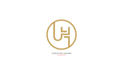 Alphabet letters UH or HU logo monogram