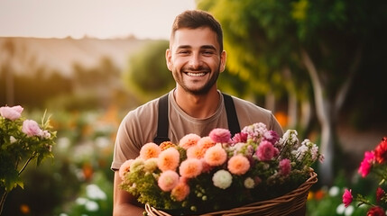 profile picture for social media, casual photography, portrait with flowers
