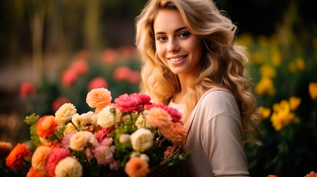 profile picture for social media, casual photography, portrait with flowers