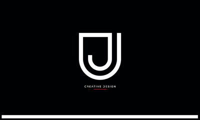 Alphabet letetrs UJ or JU logo monogram
