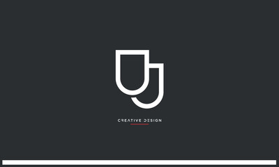 Alphabet letetrs UJ or JU logo monogram