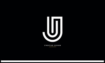 Alphabet letetrs UJ or JU logo monogram